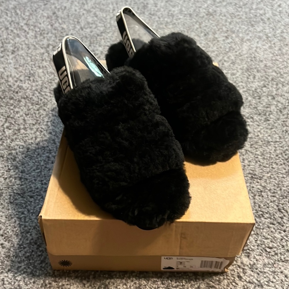 Ugg Australia With Fluff Yeah Black Slides Women’… - image 1